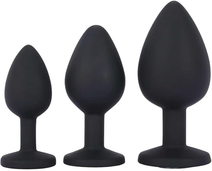 Love Silicone Round Design Plug Butt Plug   Bead Set Silicone Plug 1 piece (Pink)(Black)