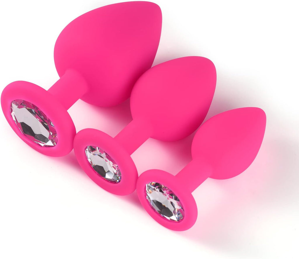 Love Silicone Round Design Plug Butt Plug   Bead Set Silicone Plug 1 piece (Pink)(Black)