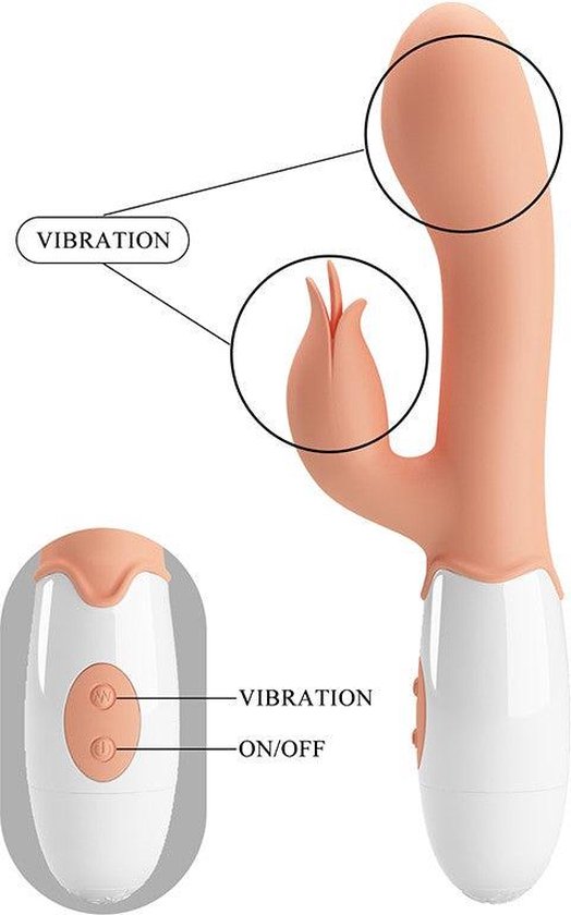 G Spot Rabbit Vibrator with Clitoral Stimulation - Light Skin Tone
